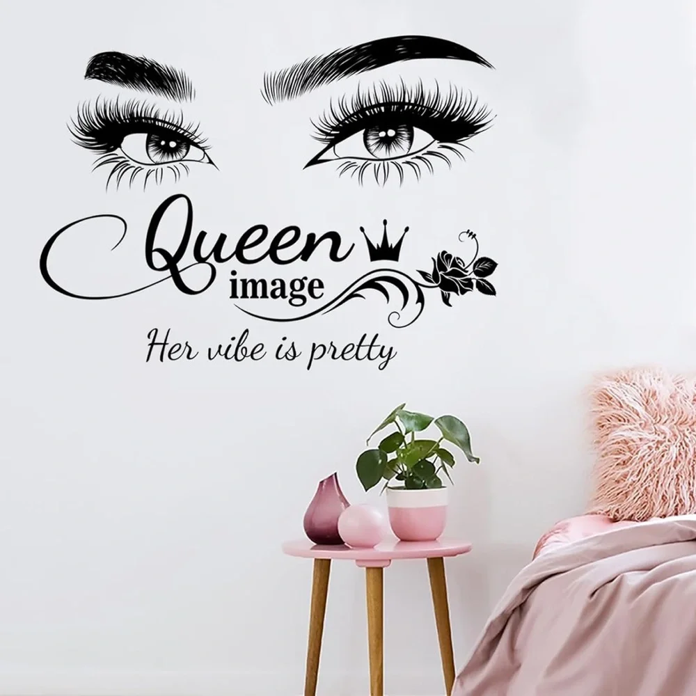 Queen Vibes Inspirational Wall Sexy Eyes Motivational Words Stickers Decoration